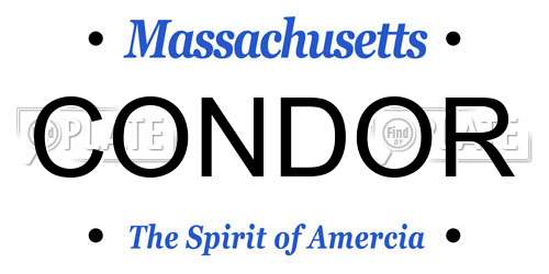 CONDOR Massachusetts License Plate