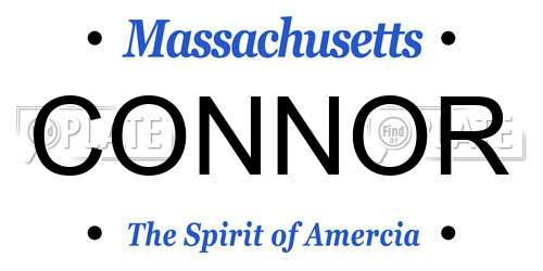 CONNOR Massachusetts License Plate