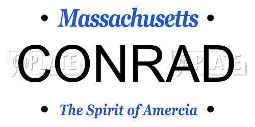 CONRAD Massachusetts License Plate