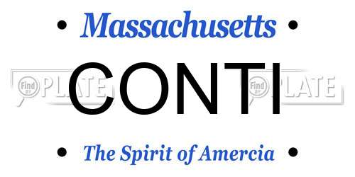 CONTI Massachusetts License Plate