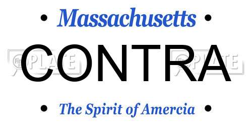 CONTRA Massachusetts License Plate