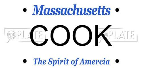 COOK Massachusetts License Plate