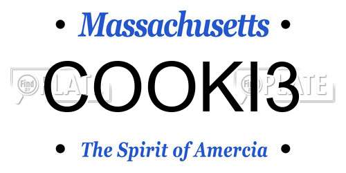 COOKI3 Massachusetts License Plate
