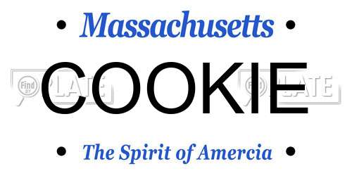 COOKIE Massachusetts License Plate