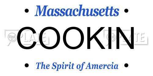 COOKIN Massachusetts License Plate