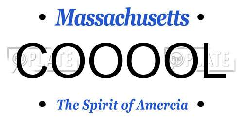 COOOOL Massachusetts License Plate