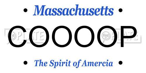 COOOOP Massachusetts License Plate