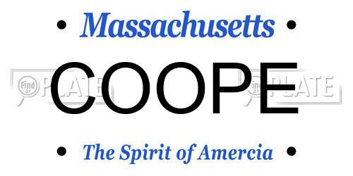 COOPE Massachusetts License Plate