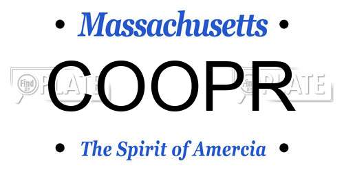 COOPR Massachusetts License Plate