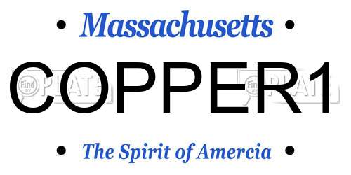 COPPER1 Massachusetts License Plate