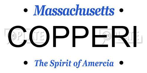 COPPERI Massachusetts License Plate