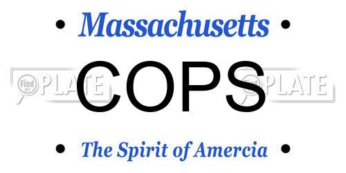 COPS Massachusetts License Plate