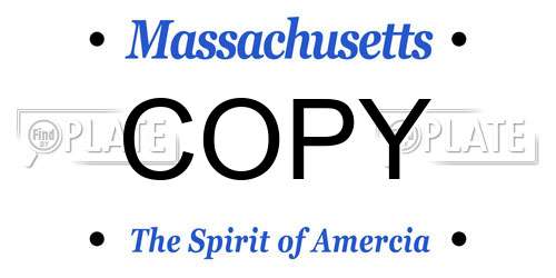 COPY Massachusetts License Plate