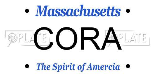 CORA Massachusetts License Plate