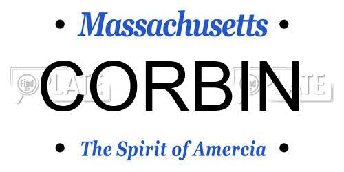 CORBIN Massachusetts License Plate