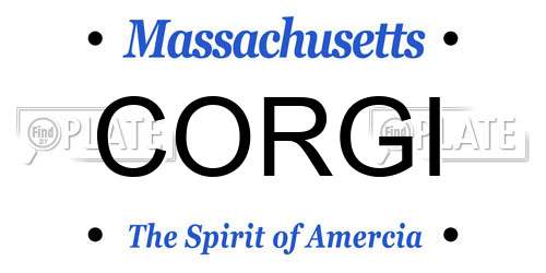 CORGI Massachusetts License Plate