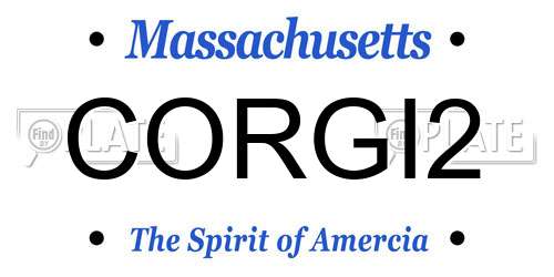 CORGI2 Massachusetts License Plate