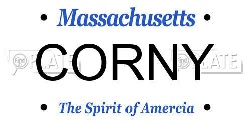 CORNY Massachusetts License Plate