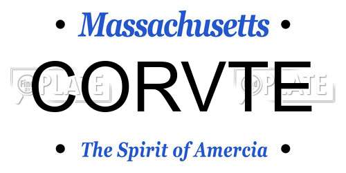 CORVTE Massachusetts License Plate