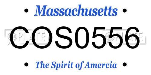 COS0556 Massachusetts License Plate