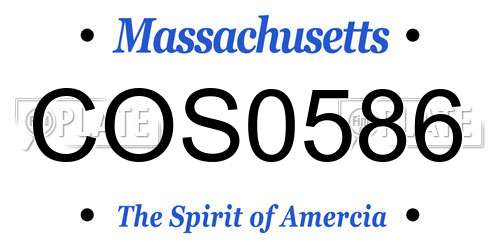 COS0586 Massachusetts License Plate