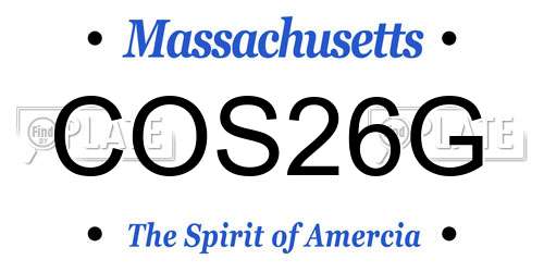 COS26G Massachusetts License Plate