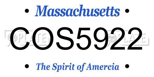 COS5922 Massachusetts License Plate
