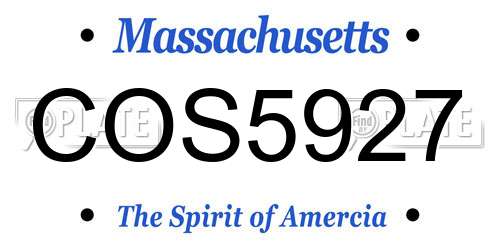 COS5927 Massachusetts License Plate