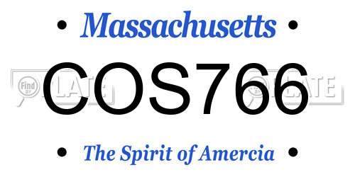 COS766 Massachusetts License Plate