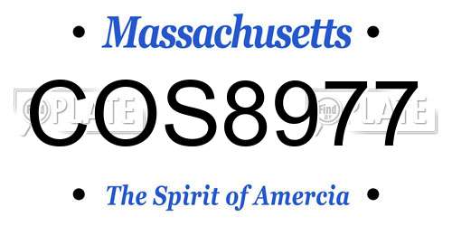 COS8977 Massachusetts License Plate