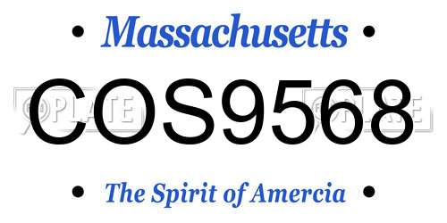 COS9568 Massachusetts License Plate