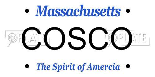 COSCO Massachusetts License Plate