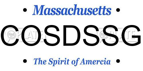 COSDSSG Massachusetts License Plate