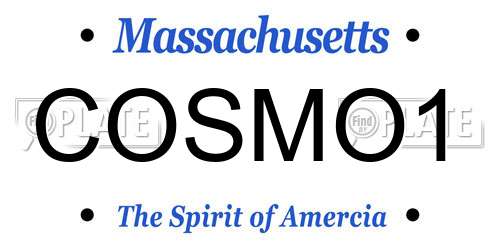 COSMO1 Massachusetts License Plate