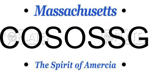 COSOSSG Massachusetts License Plate