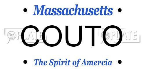 COUTO Massachusetts License Plate