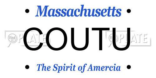 COUTU Massachusetts License Plate
