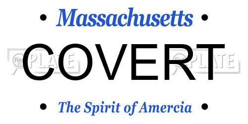 COVERT Massachusetts License Plate