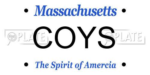 COYS Massachusetts License Plate