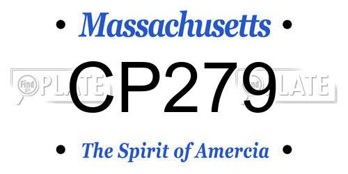 CP279 Massachusetts License Plate