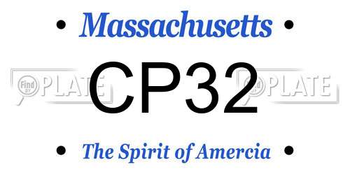CP32 Massachusetts License Plate