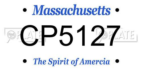 CP5127 Massachusetts License Plate