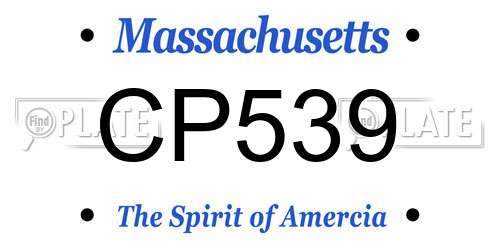 CP539 Massachusetts License Plate