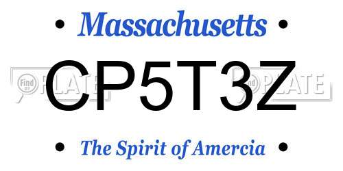 CP5T3Z Massachusetts License Plate