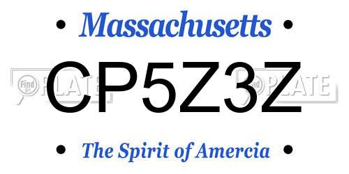 CP5Z3Z Massachusetts License Plate