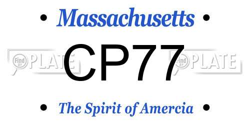 CP77 Massachusetts License Plate
