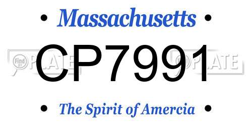 CP7991 Massachusetts License Plate