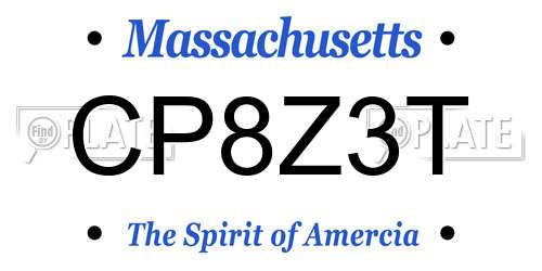 CP8Z3T Massachusetts License Plate