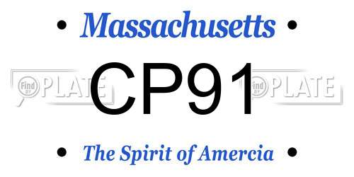 CP91 Massachusetts License Plate