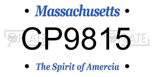CP9815 Massachusetts License Plate